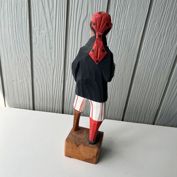 VTG Hand-Carved Wooden Pirate Figurine Folk Art Sculpture Nautical Decor 12” - Picture 2 of 7